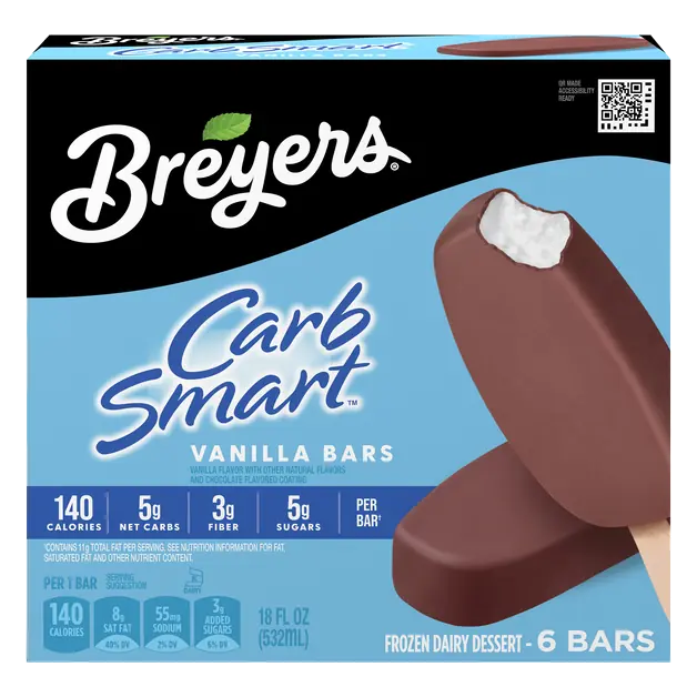 Carb Smart Vanilla Frozen Dairy Dessert Bars - 6 ct