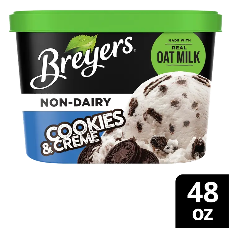 Cookies & Cream Vanilla Flavor Cookie Pieces Non-Dairy Frozen Almond Milk Dessert