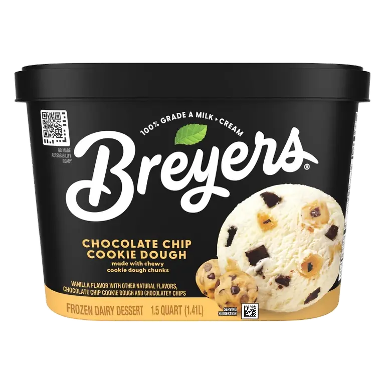 Breyers Chocolate Chip Cookie Dough Dairy Dessert, 48oz: No High Fructose Corn Syrup