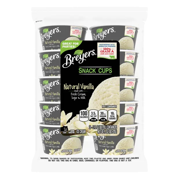 Natural Vanilla Ice Cream Snack Cups - 10 ct