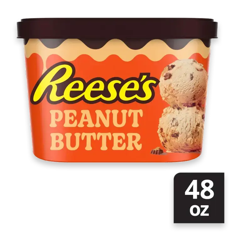 Peanut Butter Light Ice Cream with Reese's Peanut Butter Cups and Peanut Butter Swirl 1 Tub