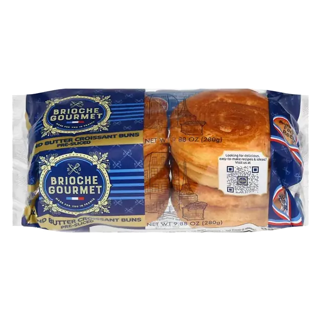 Pre-Sliced Round Butter Croissant Buns