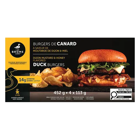 Brome Lake Ducks Duck Burgers Dijon Mustard & Honey 452 g
