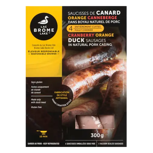 Brome Lake Ducks Natural Casing Duck Sausages Cranberry Orange 300 g