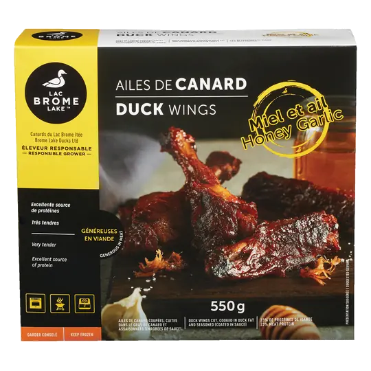 Brome Lake Frozen Duck Wings Honey Garlic 550 g
