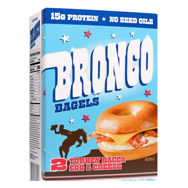 Bronco Breakfast Bagels - Turkey Bacon Egg & Cheese - 9.4oz/2ct