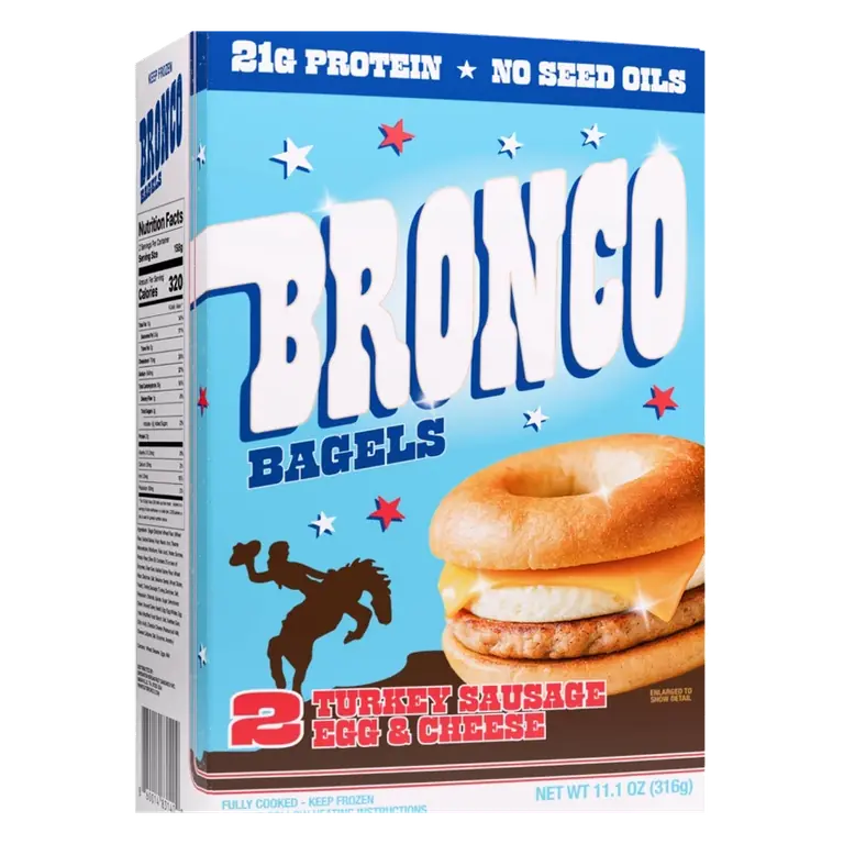 Bronco Breakfast Bagels - Turkey Sausage Egg & Cheese - 11.1oz/2ct