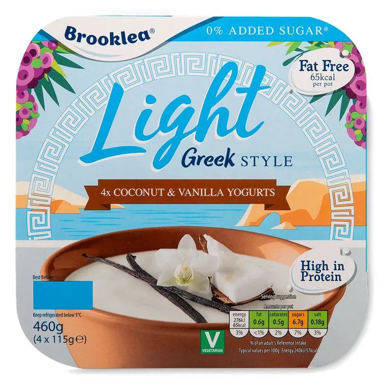 Coconut & Vanilla Greek Style Yogurt 4 Pack