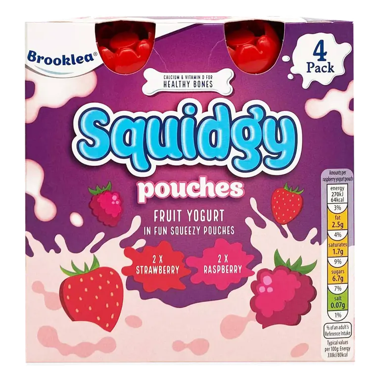Fruit Yogurt Squidgy Pouches 4 pack