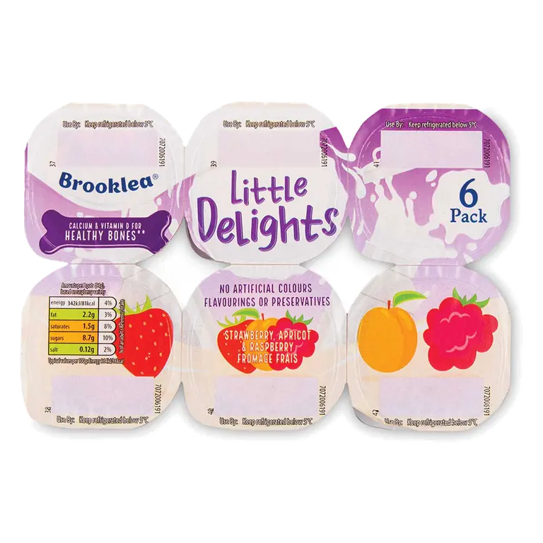 Little Delights Strawberry, Apricot and Raspberry Fromage Frais 6 Pack