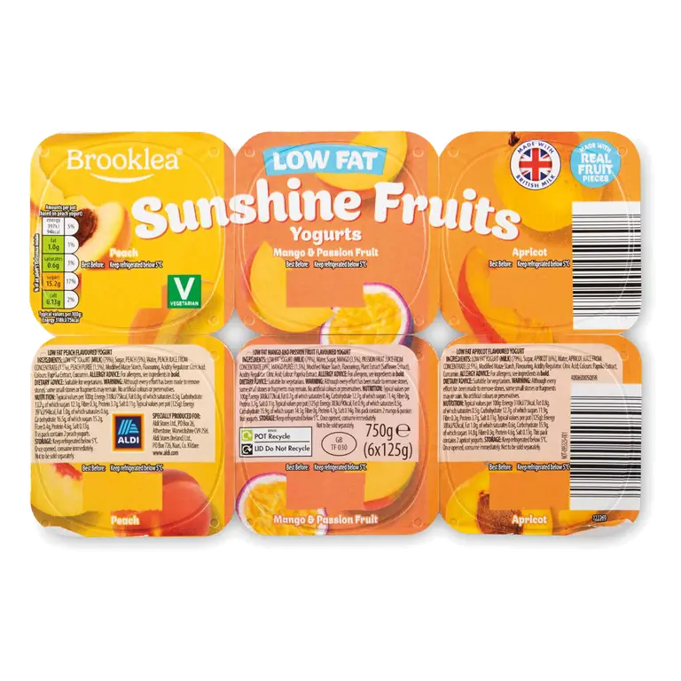 Low Fat Yellow Fruits Yogurt 6 Pack