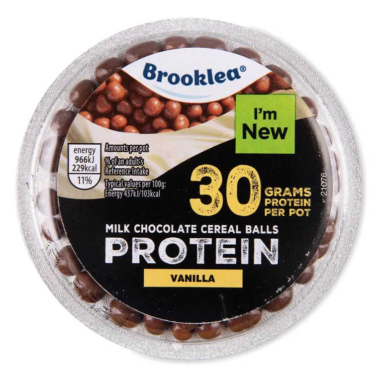 Vanilla Flavoured Protein Yogurt with Milk Chocolate Balls