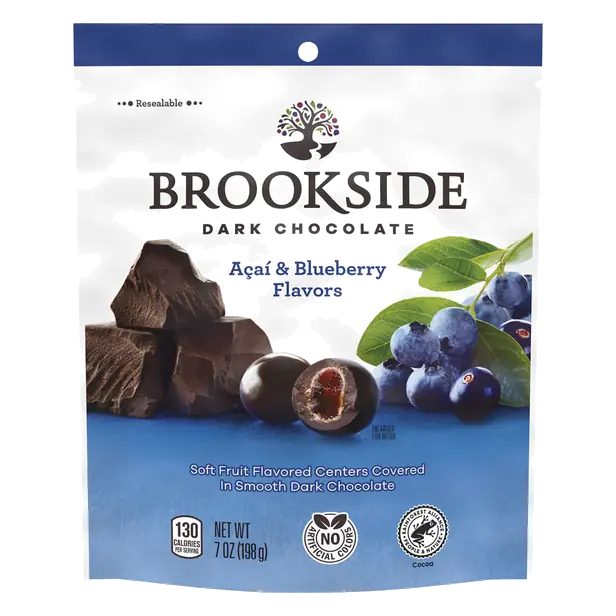 Dark Chocolate Candy with Acai & Blueberry Flavored Center