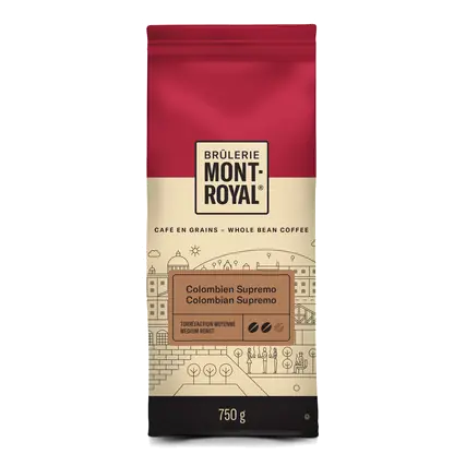 Brulerie Mont-Royal Whole Bean Coffee Colombian Supremo 750 g