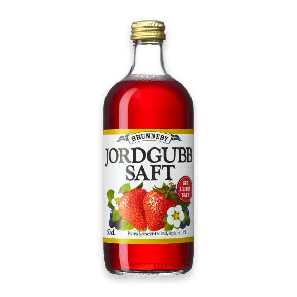 Jordgubb Extra Koncentrerad Saft Glas