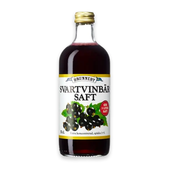 Svart Vinbärs Extra Koncentrerad Saft Glas