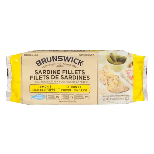 Seafood Snacks Sardine Fillets Lemon & Cracked Pepper 100 g