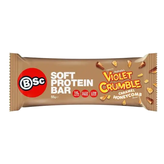 X Violet Crumble Soft Protein Bar Caramel Honeycomb