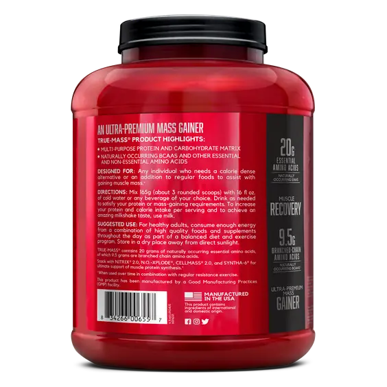 BSN True Mass Choc Milkshake Protein Powder