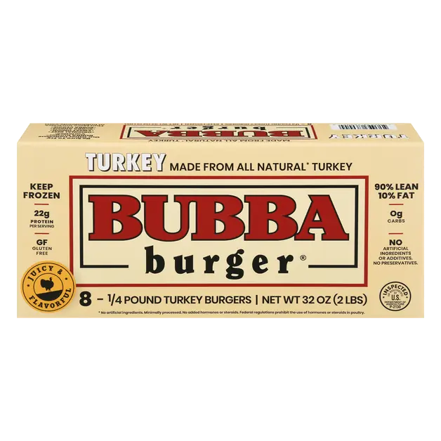 All Natural 1/4 lb Turkey Burgers - 8 ct Frozen