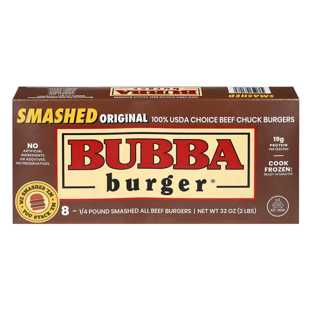 Smashed Original Beef Chuck Burgers - 8 ct Frozen