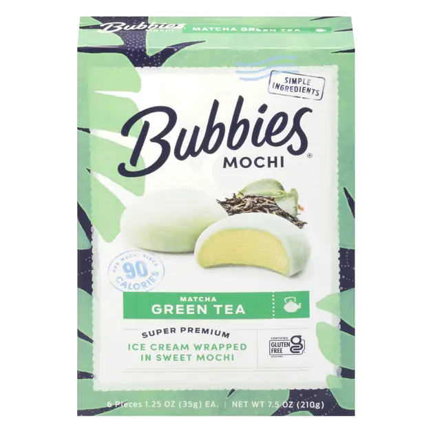 Bubbies Mochi, Green Tea 6-1.25 Oz