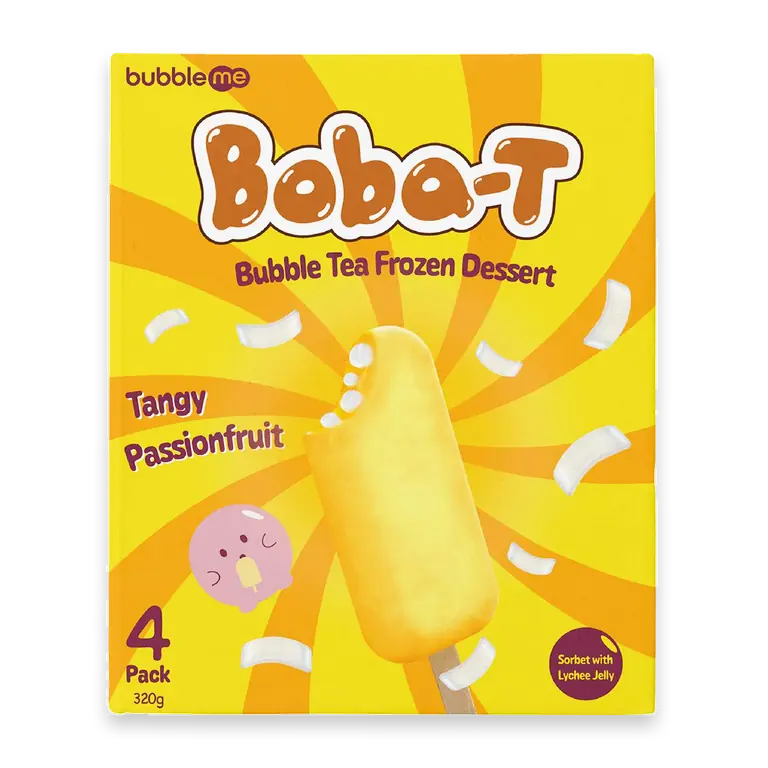 Boba-T Bubble Tea Frozen Dessert Tangy Passionfruit