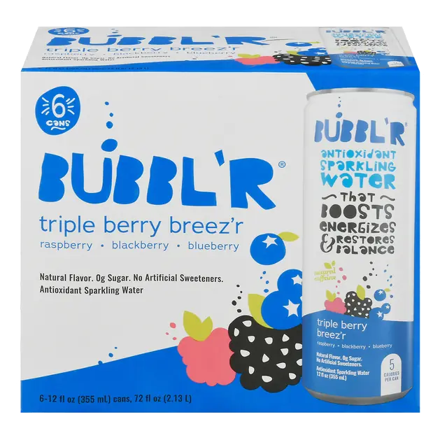 Triple Berry Breez’r Antioxidant Sparkling Water Cans