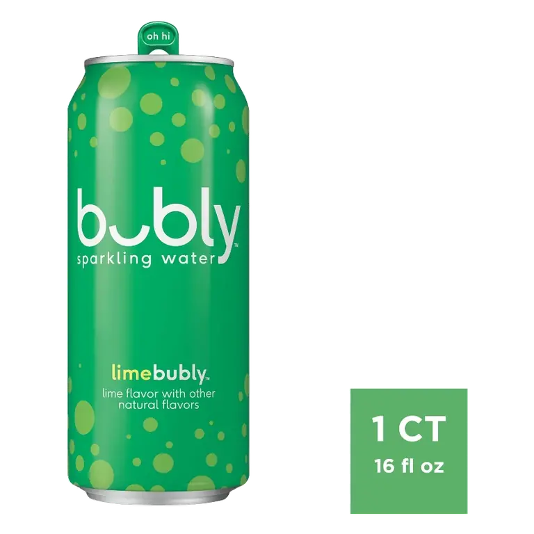 bubly Lime Sparkling Water, 16 fl oz: Non-Caffeinated