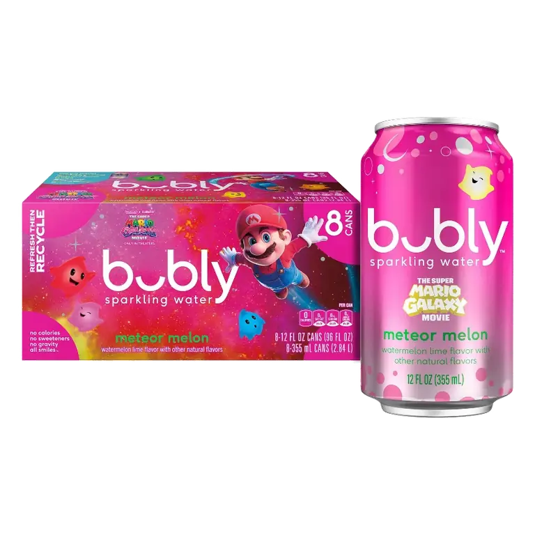 bubly Meteor Melon Sparkling Water, 8pk/12 fl oz Cans: Non-Caffeinated