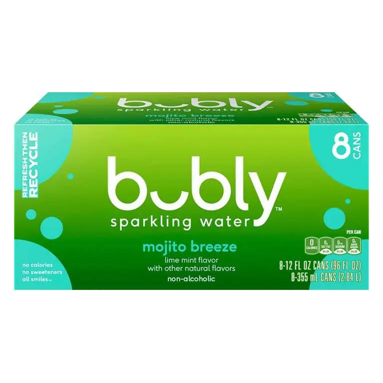 bubly Mojito Breeze Sparkling Water, 8pk/12 fl oz Cans