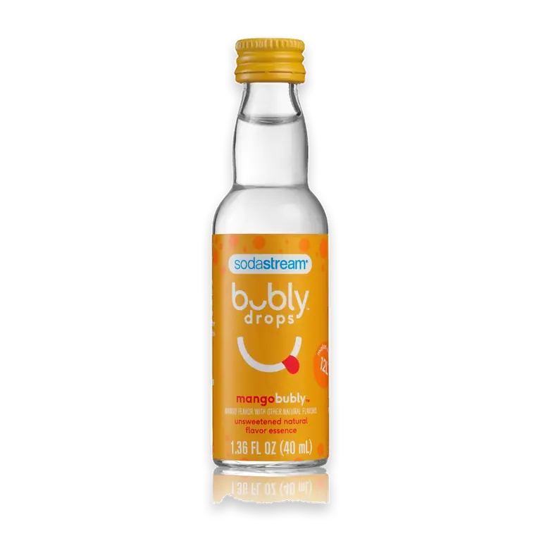 SodaStream Bubly Drops Mango Unsweetened Natural Flavor Essence Sparkling Water