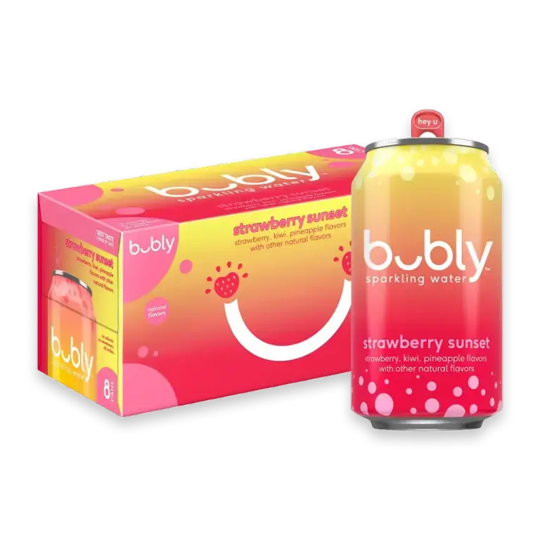 Strawberry Sunset Flavored Sparkling Water Cans