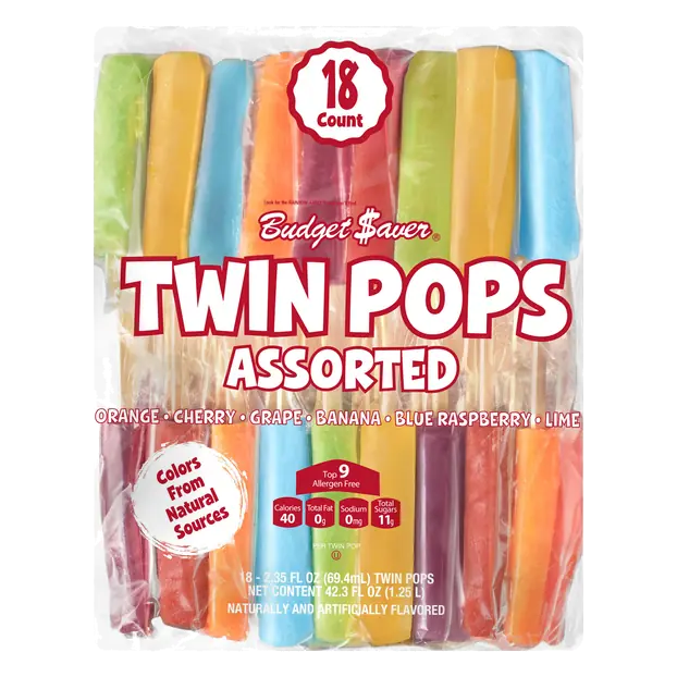 Twin Pops Assorted Flavors Ice Pops - 18 ct