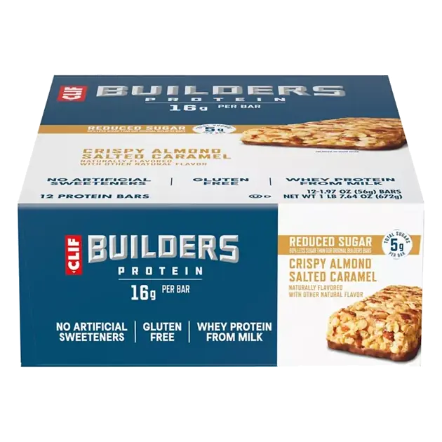 Reduced Sugar Crispy Almond Salted Caramel Protein Bars