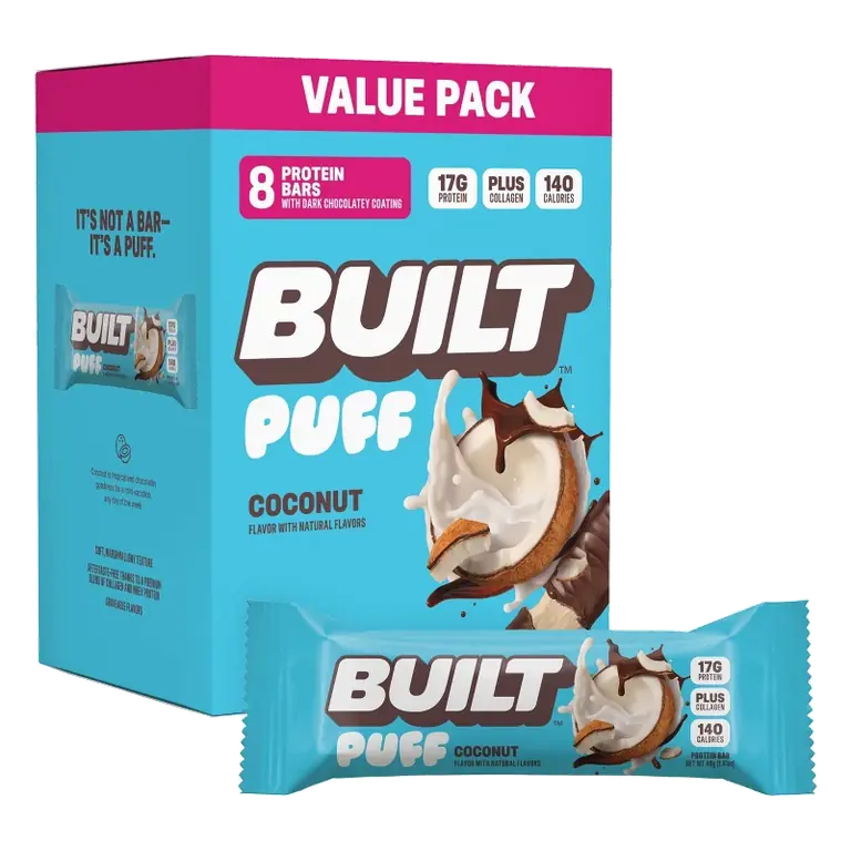 Built Bar Puff Coconut Protein Bars - 17g Protein - 1.41oz/8ct