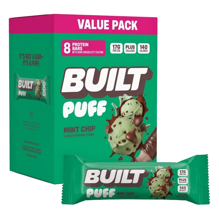 Built Bar Puff Mint Chip Protein Bars - 17g Protein - 1.41oz/8ct