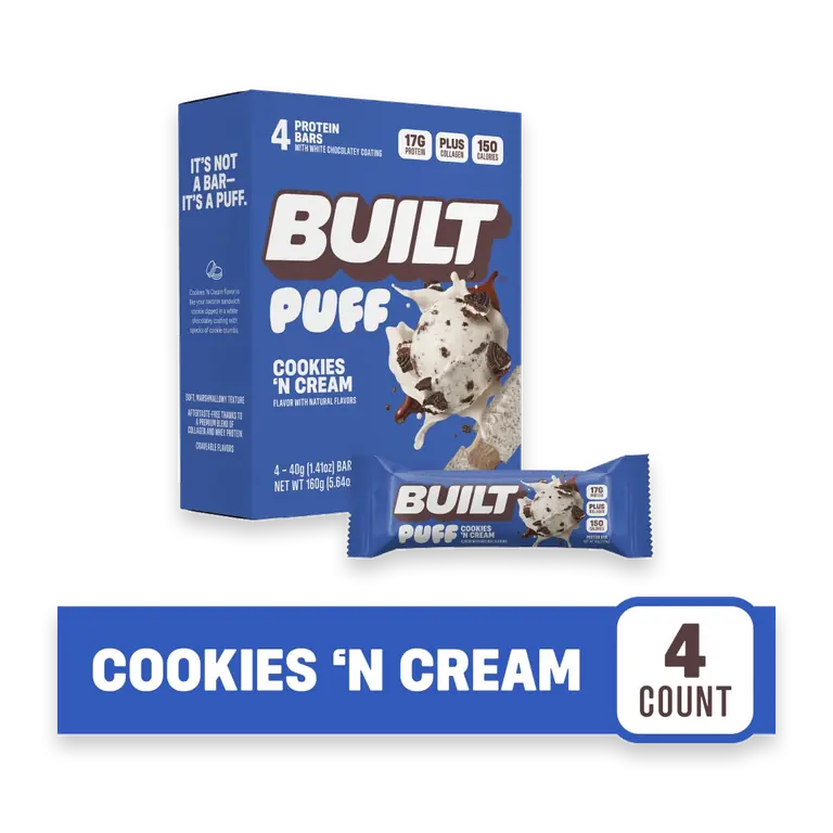 Puff Cookies 'N' Cream Protein Bars