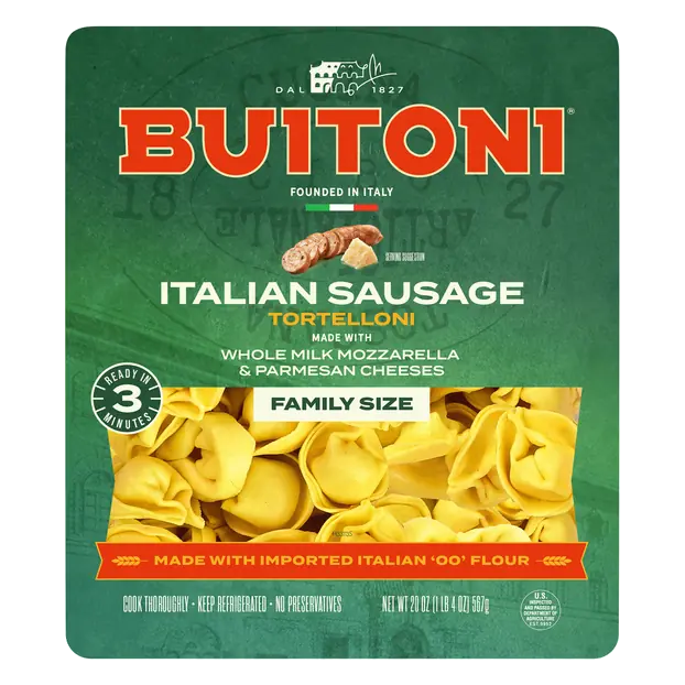 Italian Sausage Tortelloni Pasta Family Size Fresh
