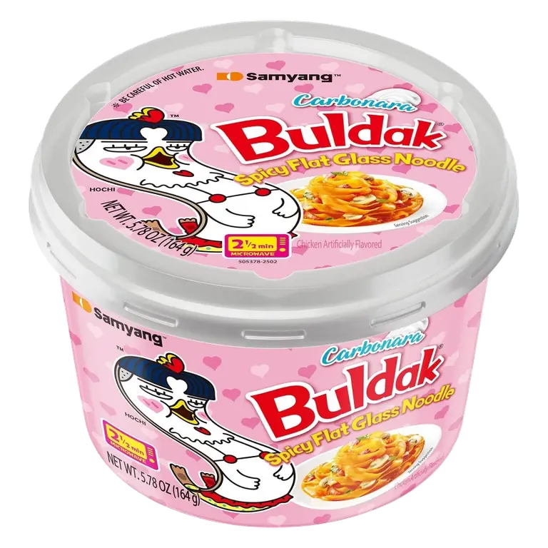 Samyang Buldak Carbonara Spicy Flat Glass Noodles, 5.78oz