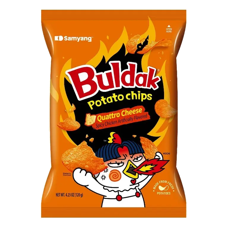 Samyang Buldak Quattro Cheese Potato Chips, 4.23oz