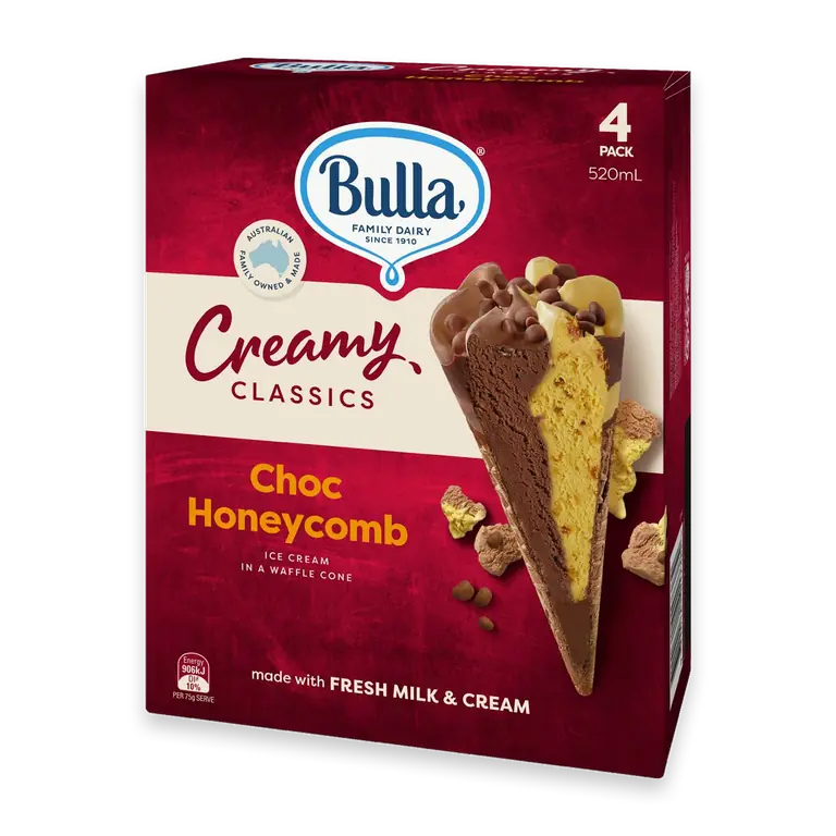 Creamy Classics Cones Choc Honeycomb