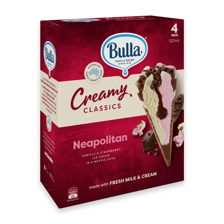 Creamy Classics Neapolitan Cones