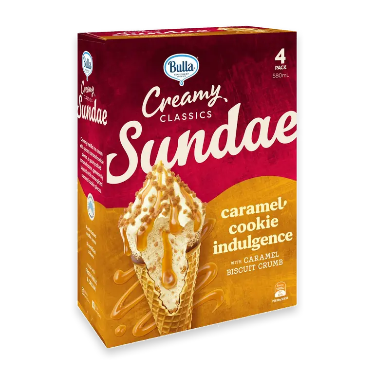 Creamy Classics Sundae Cones Caramel Cookie