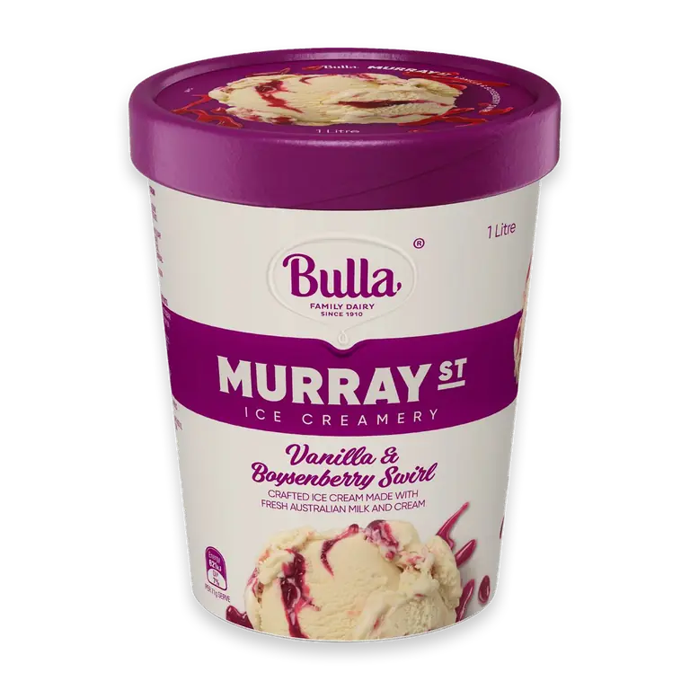 Bulla Murray Vanilla & Boysenberry Swirl Ice Cream