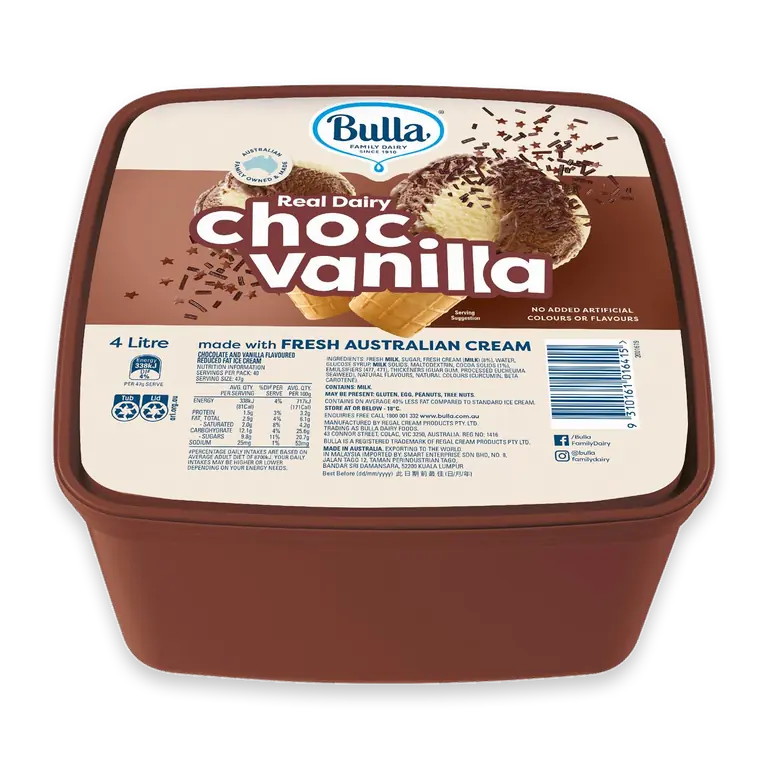 Real Dairy Chocolate & Vanilla Tub