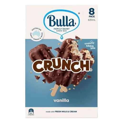 Vanilla Crunch Ice Cream Sticks 8 Pack