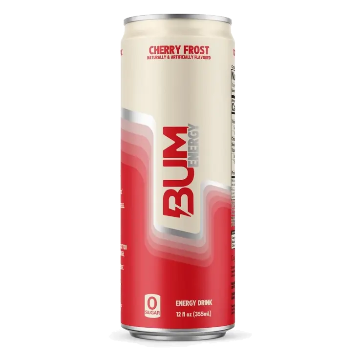 BUM Energy Drink Cherry Frost, 12 fl oz: Sugar-Free, Caffeinated