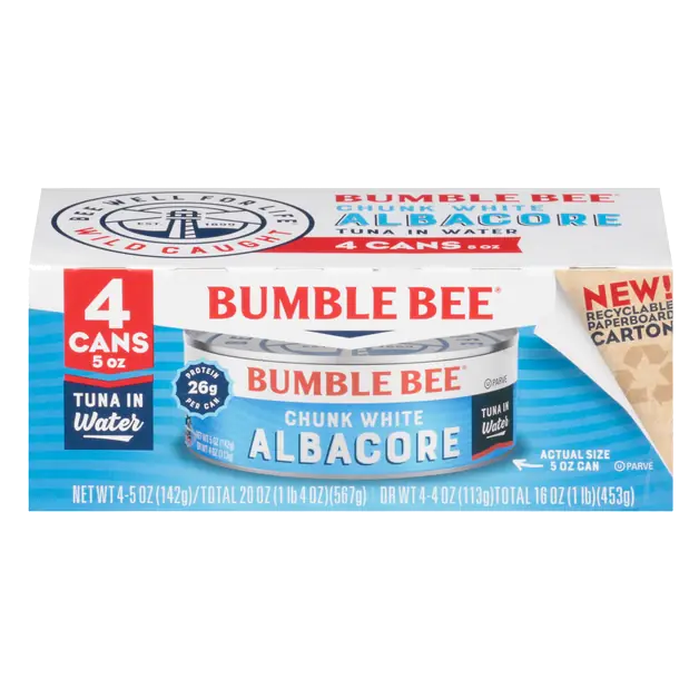 Wild Caught Chunk White Albacore Tuna in Water - 4 ct