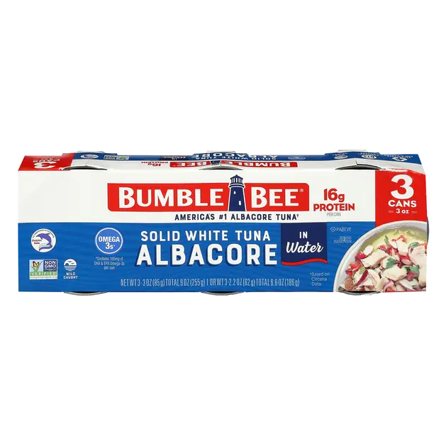 Wild Caught Solid White Albacore Tuna in Water - 3 ct